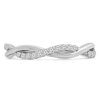 0.2 CTW Round Diamond Twisted Semi-Eternity Wedding Band Ring in 10K White Gold - Size 8.25