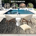 thumbnail image 7 of Garvee 8'x10' Waterproof Outdoor Rugs Modern Solid Plastic Straw Rugs, Reversible Outdoor Camping Carpet for Porch Deck Backyard Balcony, Black Brown, 7 of 7