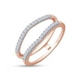 thumbnail image 3 of AFFY 0.33CT Round Moissanite Curved Enhancer Guard Ring for Women in 14K Rose Gold over Silver-5, 3 of 6