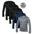 thumbnail image 1 of Blank Activewear Lot de 5 T-Shirts à Manches Longues pour Hommes, Tissu de Performance à Séchage Rapide, 1 of 4