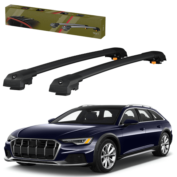 Roof Racks Cross Bars Lockable Cargo Carrier Bars AUDI A6 ALLROAD (C7) 2006-2023 Black Aluminum
