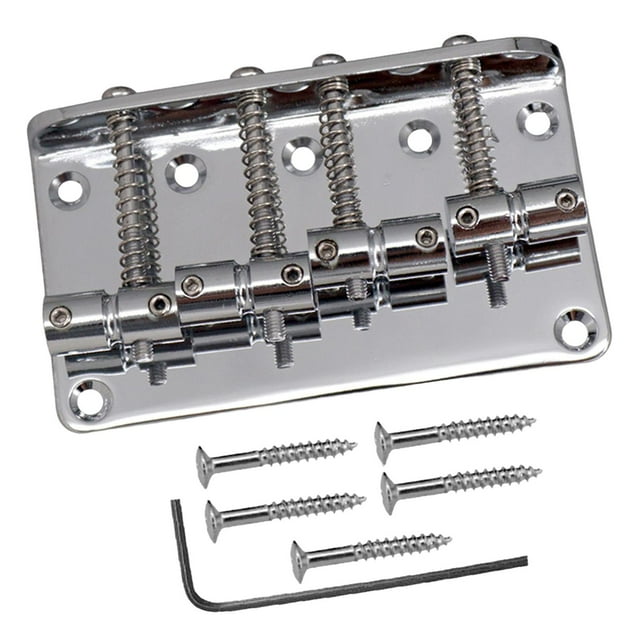 ZheElen 80mm 4 Cordes Pont de Basses avec Vis Réglables pour Basses Noir Argent 8cm