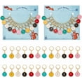 thumbnail image 2 of 24 Pcs Flat Round with Lightning Stitch Markers Enamel Alloy Crochet Stitch Marker Charms 304 Stainless Steel Clasp Locking Stitch Marker for Knitting Weaving Sewing Jewelry Making, 2 of 6