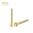 thumbnail image 3 of Uxcell Wood Screws M4 x 40mm Slotted Round Head Brass Self-Tapping Screw WoodWorking Screw 40 Pack, 3 of 6