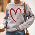 thumbnail image 2 of Pompotops Femmes Manches Longues O Col Imprimé T-Shirt Casual Tops Pull-Over Chemisier, 2 of 8