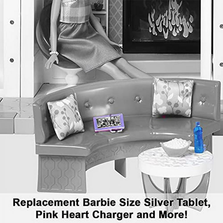Replacement Parts for Barbie Doll Hello Dreamhouse DPX21 Replacement Barbie Size Silver Tablet Pink Heart Charger and More Walmart