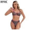 thumbnail image 2 of Conjunto de lencería microbikini con sujetador de malla de lunares transparentes para mujer, sujetador con tirantes finos, Top y Tanga de cintura alta, ropa interior, 2 of 5