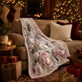 thumbnail image 3 of Victorian Rose Cats Floral Filigree Romantic Vintage Style, Cozy Pet Portrait Pattern, Warm Flannel Blanket for Living Room and Reading Nook, Cat Lovers Friendship Gift, Pet Lover Home Decor, 3 of 9