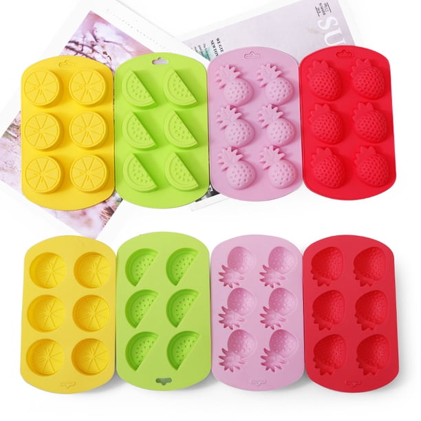 Molde para hornear con forma de fruta, moldes para dulces que incluyen piña, limón, sandía, fresa, ideal para chocolate, dulces, pasteles, cubitos de hielo y gelatina, ShuxiuWang 8390605956232