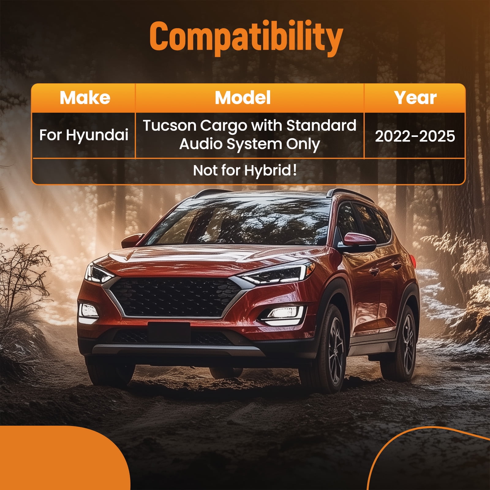 maXpeedingrods Floor Mats Cargo Trunk Liner Set for Hyundai Tucson 2022 2023 2024, All-Weather TPE Rubber Tucson Accessories Car Mats, Cargo with Standard Audio System Only, Black