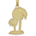 thumbnail image 3 of Solid 10K Yellow Gold 2-D Textured Double Palm Trees Charm - 21.88mm, 3 of 6