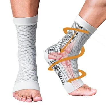 3 PAIRS L-XL-White Neuropathy Socks for Women and Men, Soothe Compression Socks for Neuropathy Pain, Ankle Brace Plantar Fasciitis Socks for Relief of Foot Pain Swelling, Achilles Tendonitis