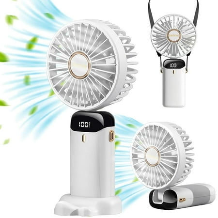 

Portable Handheld Misting Fan Rechargeable Personal Mister Fan Battery Operated Spray Water Mist Fan for Travel Outdoors Hiking Camping White