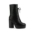 thumbnail image 1 of Unique Bargains Women's Lace Up Platform Chunky Heels Combat Boots, 1 of 7