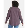 thumbnail image 3 of Terra & Sky Women's Plus Knit Shacket, Sizes 0X-5X, 3 of 5