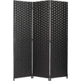 thumbnail image 4 of Legacy Decor Room Divider 3 Panel Weave Design Fiber Black Color, 4 of 5
