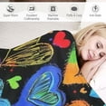 thumbnail image 3 of Orinice Hearts Rainbow Art & Language Warm Lightweight Blanket Soft Fleece Throw Blanket for All Seasons - Cow Gifts Blanket, Living Room Sofa Decor - Multiple Sizes Available 60x80in, 3 of 6