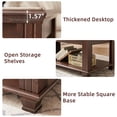 thumbnail image 7 of Leyaoyao 3-Piece Coffee Table Set with Open Shelf, Rustic Farmhouse End Table Set, Wood Furniture Set for Living Room, Walnut, 7 of 7