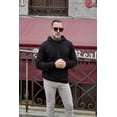 thumbnail image 3 of YATELLE Mens Hooded Sweatshirt Casual Long Sleeve Drawstring Waffle Knit Pullover Hoodies, 3 of 6