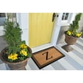 thumbnail image 2 of A1HC Black/Beige 18 in x 30 in Front Door Mat Coir PVC Classic Border Entryway Mat Heavy Duty Boot Scrapper Monogrammed Doormat, 2 of 7