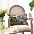 thumbnail image 2 of Chinoiserie Blue Trees House Bridge Throw Pillow Cover, 12 x 20 Inch Cushion Case Indoor Outdoor Decoration for Sofa Couch Farmhouse, 2 of 6
