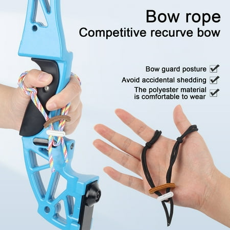 Sioweci Archery Adjustable Finger Sling Archery Bow Slings with Elastic Strap Wear Resistant Easy to Use Archery Finger Sling Secure Bow Accessory Blue