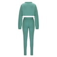 thumbnail image 4 of YUGYXL 2 Piece Outfits for Women Loose Fitted Cropped Sweatshirts Top Long Joggings Sets Casual Plus Size Tracksuit Green L, 4 of 5