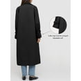 thumbnail image 3 of Women Double Breasted Long Trench Coat Windproof Lapel Casual Fall Overcoat, 3 of 4