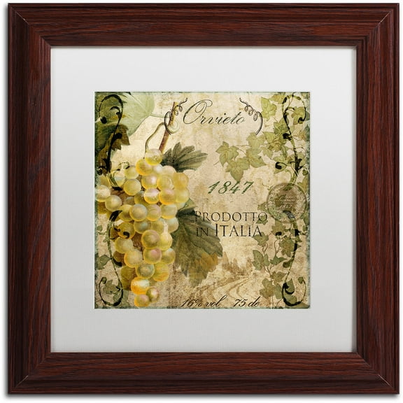 Trademark Fine Art "Vino Italiano IV" Canvas Art by Color Bakery White Matte, Wood Frame