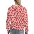thumbnail image 7 of Picia Strawberry And Flowers Pattern Casual Women's Hoodie, Hooded Sweatshirt with Kangaroo Pocket, Comfortable Pullover with Eye-catching Drawstrings-X-Large, 7 of 7