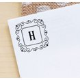thumbnail image 3 of Printtoo Alphabet H Monogram Initial Square Swirl Border Self Inking Rubber Stamp Office Stationary, 3 of 7
