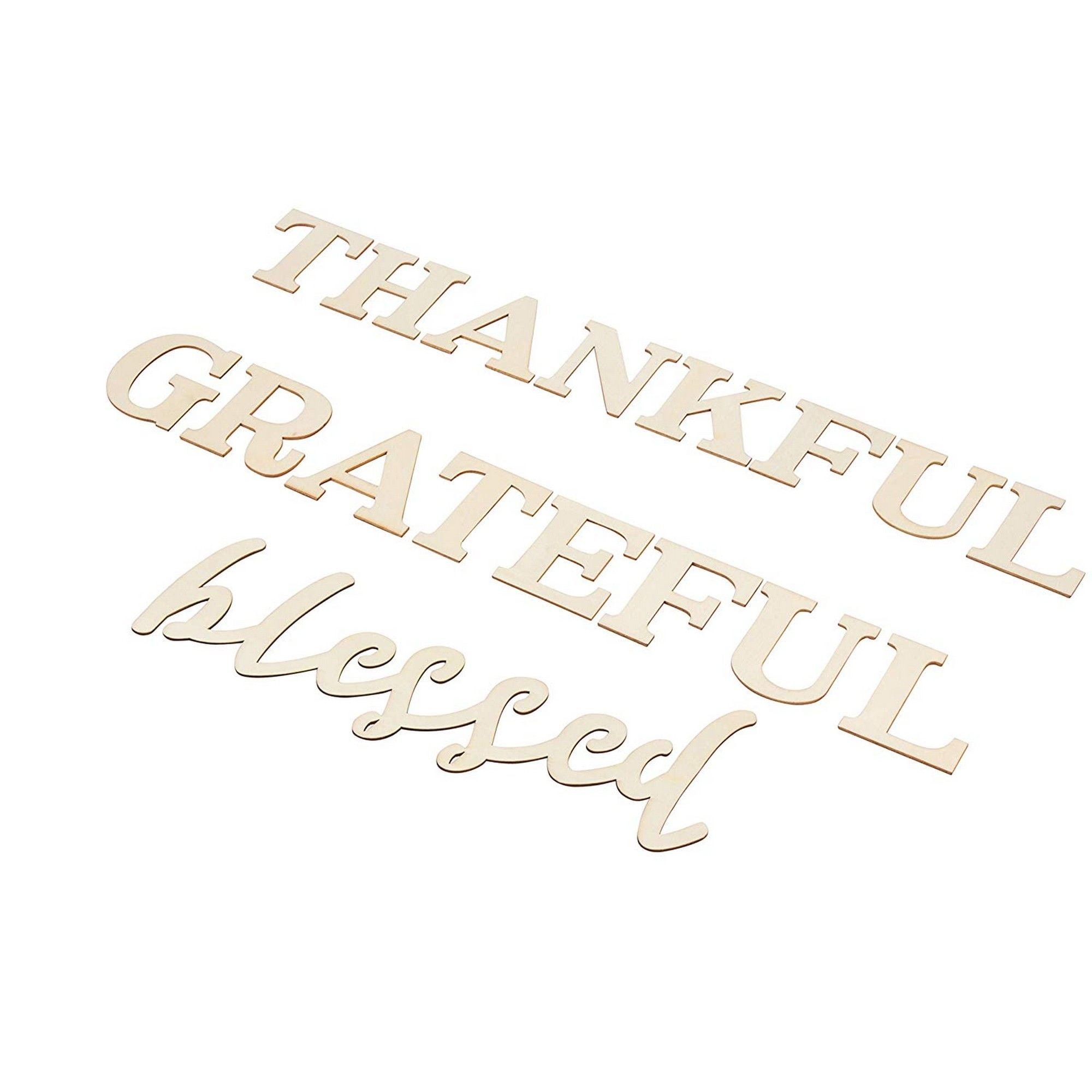 thankful grateful blessed sign unfinished wood inspirational quotes wall sign decorative letter cutout for home sunday school church quotes letter