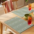 thumbnail image 4 of Green Flower Branch Placemats Set of 6 Spring Summer Farmhouse Botanical Place Mats Indoor Wipeable Table Mats Washable Cloth Dining Table Placemats for Kitchen Holiday Party Home Decor 13x19 Inch, 4 of 9