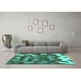 thumbnail image 3 of Ahgly Company Indoor Rectangle Abstract Turquoise Blue Modern Area Rugs, 7' x 10', 3 of 4