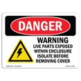 thumbnail image 1 of SignMission OS-DS-A-1218-L-2209 12 x 18 in. OSHA Danger Sign - Warning Live Parts Exposed within Enclosure, 1 of 1