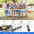 thumbnail image 5 of Foldable Table 8ft, Plastic Folding Table, Portable Heavy Duty Dining Tables with Lock Function & Carrying Handle, Outdoor Indoor Foldable White Tables for Camping Party Picnic, White, 5 of 9
