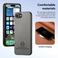 thumbnail image 6 of Dteck Case for iPhone 16e,Slim Premium Canvas Grain PU Leather,Soft TPU Bumper,Non-Slip Anti-Scratch Shock-Absorbent,Protective Phone Cover for iPhone 16e,Gray, 6 of 8
