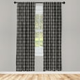 thumbnail image 2 of Ambesonne African Curtains, Monochrome Snowflakes Lines, Pair of 28"x95", Dark Maroon and Champagne, 2 of 4