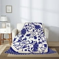 thumbnail image 2 of Rateoe Blue And White Porcelain Pattern Pattern Flannel Throw Blanket, Ultra-soft Blanket for Bed, Couch, Car, Hypoallergenic Anti-pilling blanket-60"x50"(Vertical), 2 of 6