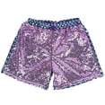 thumbnail image 2 of BJUTIR Girls Sequin Shorts Glam Party Pants Summer Scale Design Elastic Waist Playful Shorts Durable Light Purple Trousers Size 4-5 Years, 2 of 2