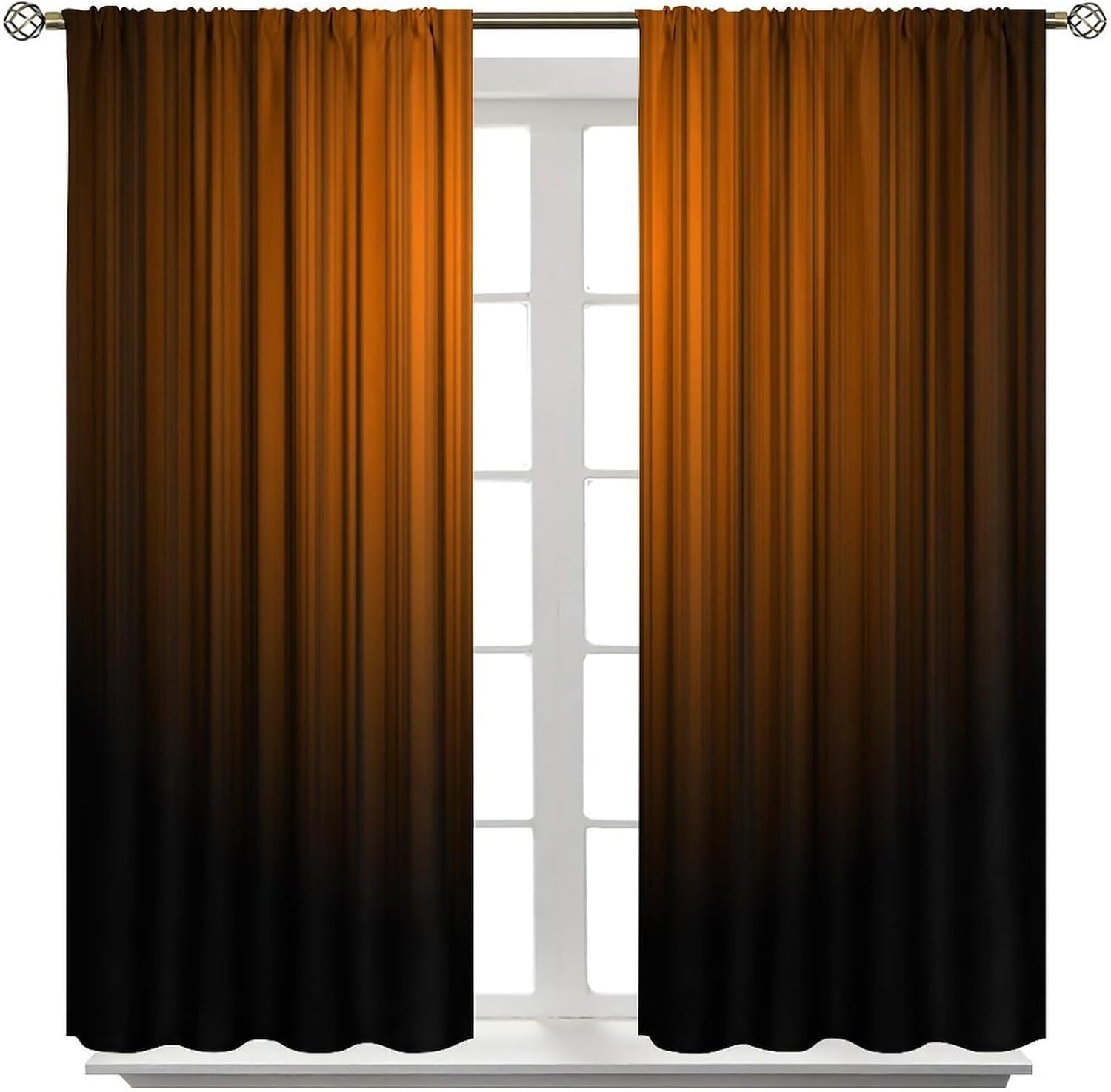Purple and Black Curtains Funny Striped Ombre Elegant Design Bright Solid Dark Abstract Gradient Blackout Rod Pocket Curtains for Bedroom Living Room Kitchen Window Drapes 2 Panel Set 42x54 Inch