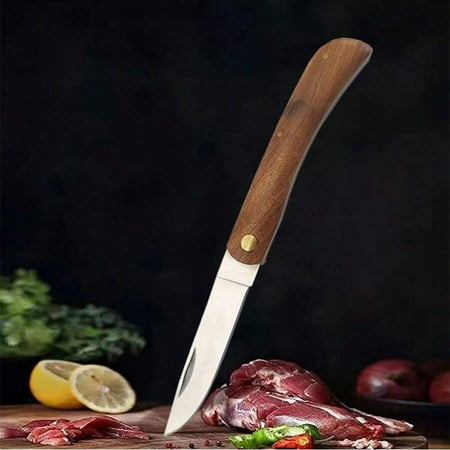 Pocket Knife with wooden handle fruit and vegetable cutter kitchen supplies