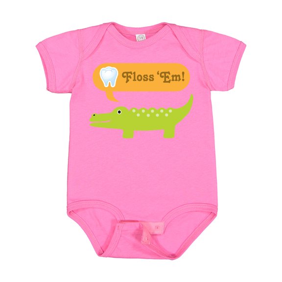 Inktastic Funny Alligator Floss Em Tooth Boys or Girls Baby Bodysuit