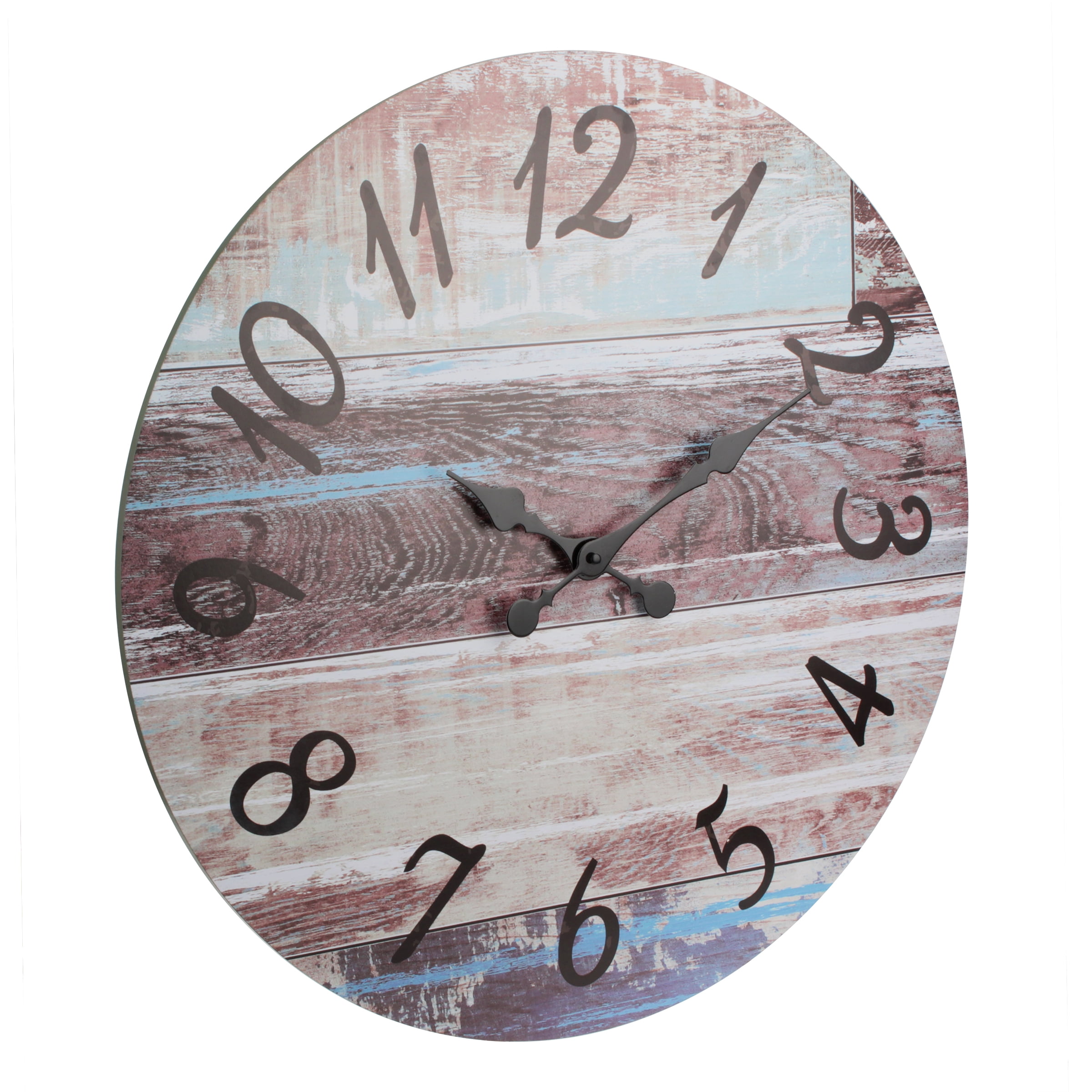 Stonebriar 23" Brown Analog Round Farmhouse Battery Operated Wall Clock