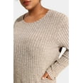 thumbnail image 3 of CASSIE LIZ Plus Size Shirts 4X Long Sleeve Womens Tops Fall Crew Neck Khaki Sweatshirts Fashion Knit Tee Loose Fit Tunics Winter Blouses Casual Oversized Pullovers with Pocket 4XL 24W 26W, 3 of 6