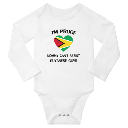 

I m Proof Mommy Can t Resist Guyanese Guys Baby Long Sleeve Bodysuit (White 24 Months)