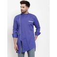 thumbnail image 1 of eloria Men's Traditional Blue Angrakha Thread Work Kurta, 1 of 6