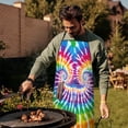 thumbnail image 4 of Colorful Rainbow Tie Dye Spiral Pattern Apron-Garden Aprons for Women with Pockets-Cotton Linen Waterproof Kitchen Cooking Gardening Aprons Adjustable for Kitchen,Cooking,BBQ and Salon 33x27 Inch, 4 of 7
