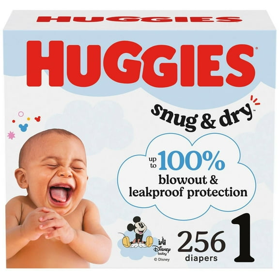 Couches pour bébés Huggies Snug&nbsp;&&nbsp;Dry, taille&nbsp;1 (4&nbsp;à 6&nbsp;kg [8&nbsp;à 14&nbsp;livres]), 256&nbsp;couches