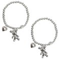 thumbnail image 1 of Brazalete de oso BearLuxe 2Pzas 9cm 5mm Acero Inox/Resorte Plata., 1 of 5
